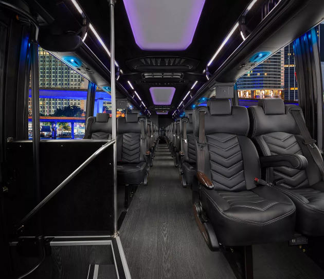 Luxury executive motor coach interior