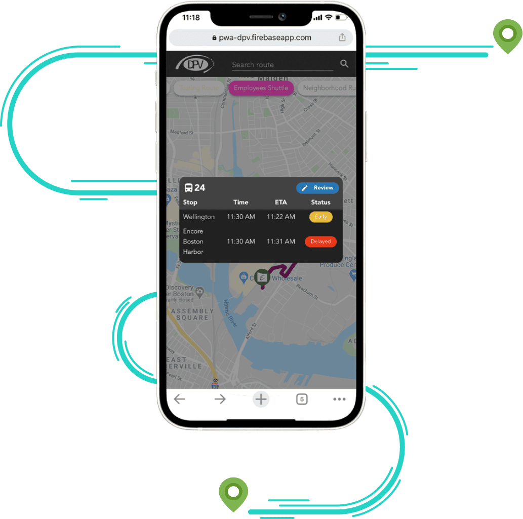 Employee Shuttle services app by DPV Transportation