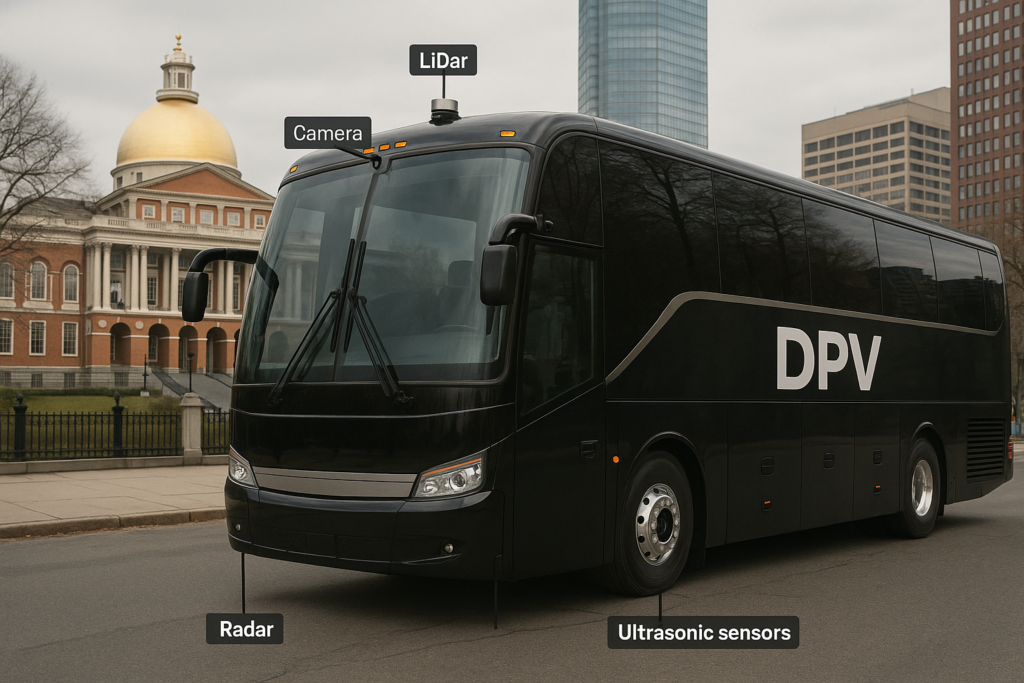 Sensor fusion In an autonomous motor Coach owned by DPV